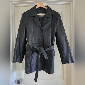 Vintage Emilio Volpi Women's Black Leather Jacket
